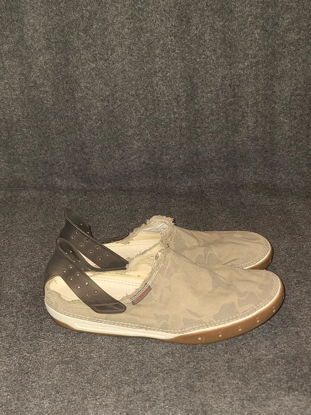 Columbia Men's Camouflage Slip-On Boat Shoes in Tan and Brown